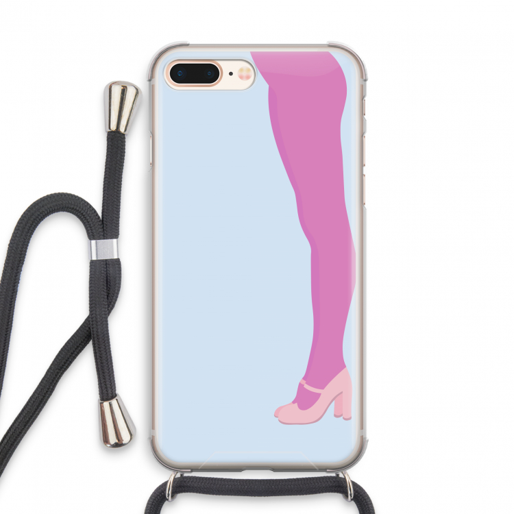 Pink panty: iPhone 7 PLUS Transparant Hoesje met koord