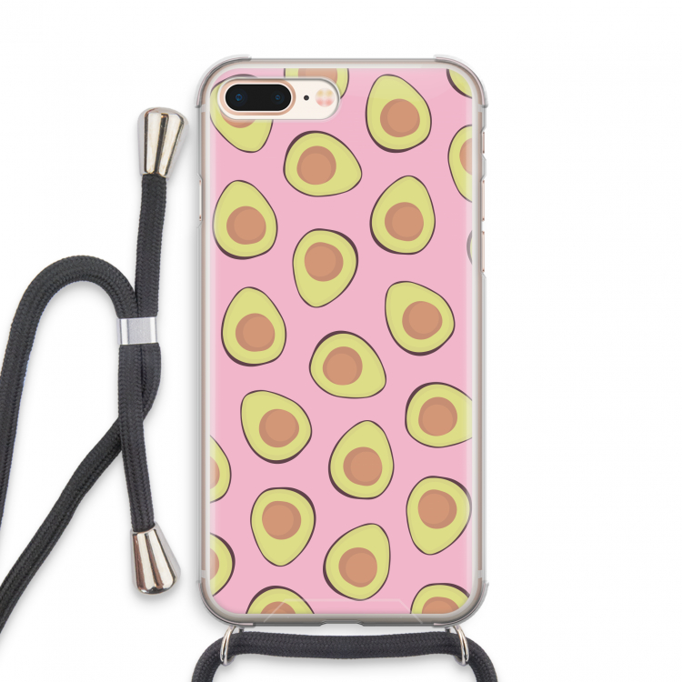 Dancing avocados: iPhone 7 PLUS Transparant Hoesje met koord