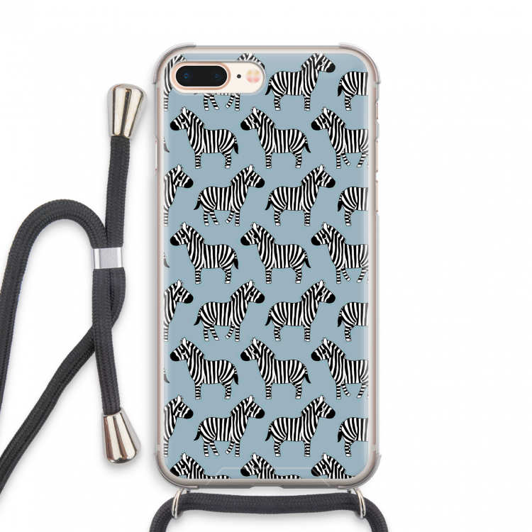 Zebra: iPhone 7 PLUS Transparant Hoesje met koord