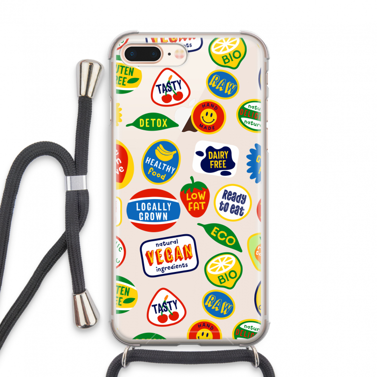 Fruitsticker: iPhone 7 PLUS Transparant Hoesje met koord