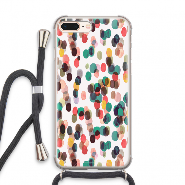 Tropical Dots: iPhone 7 PLUS Transparant Hoesje met koord