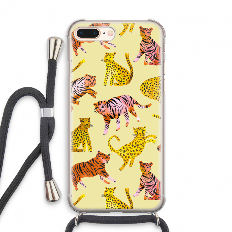Cute Tigers and Leopards: iPhone 7 PLUS Transparant Hoesje met koord