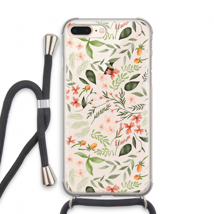 Sweet little flowers: iPhone 7 PLUS Transparant Hoesje met koord