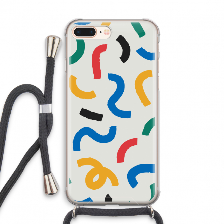 Illustratieve pop 2: iPhone 7 PLUS Transparant Hoesje met koord