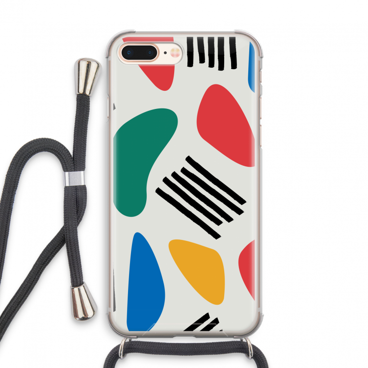 Illustratieve pop 1: iPhone 7 PLUS Transparant Hoesje met koord