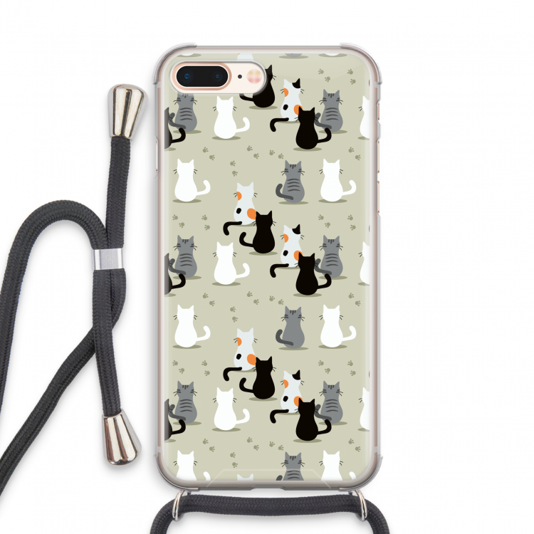 Katten: iPhone 7 PLUS Transparant Hoesje met koord