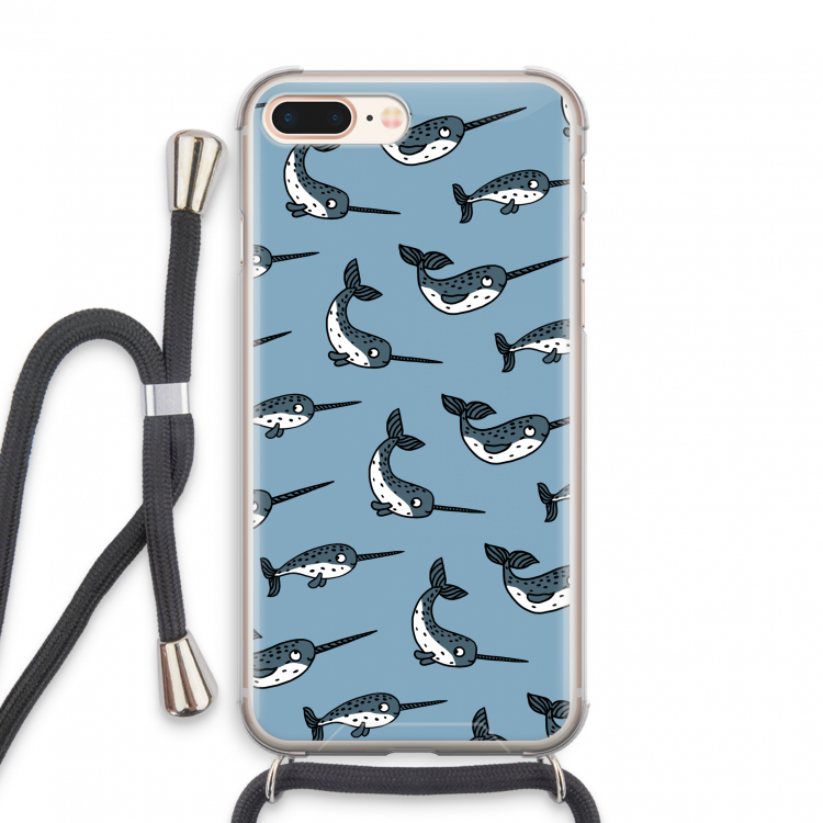 Narwhal: iPhone 7 PLUS Transparant Hoesje met koord