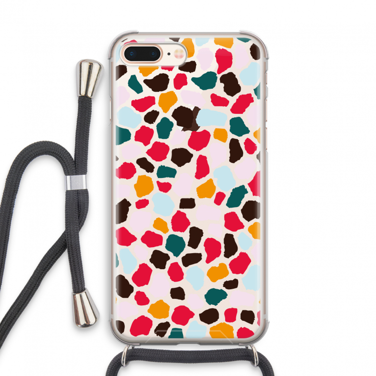 Colored Giraffe: iPhone 7 PLUS Transparant Hoesje met koord