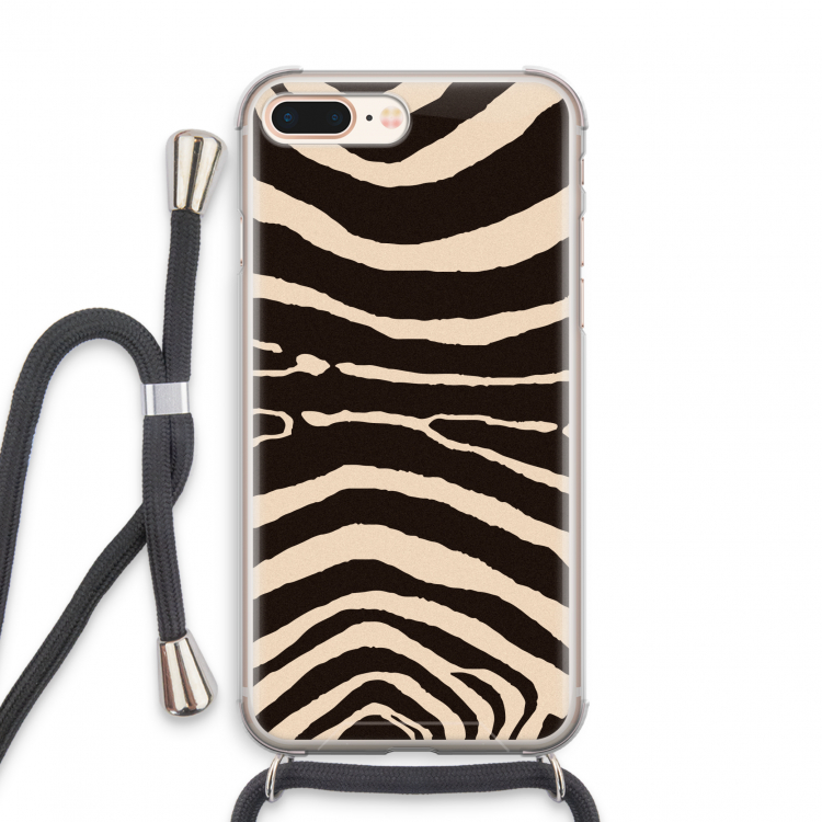 Arizona Zebra: iPhone 7 PLUS Transparant Hoesje met koord