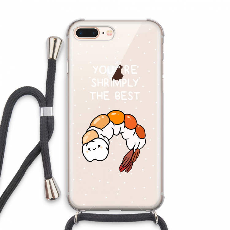 You're Shrimply The Best: iPhone 7 PLUS Transparant Hoesje met koord