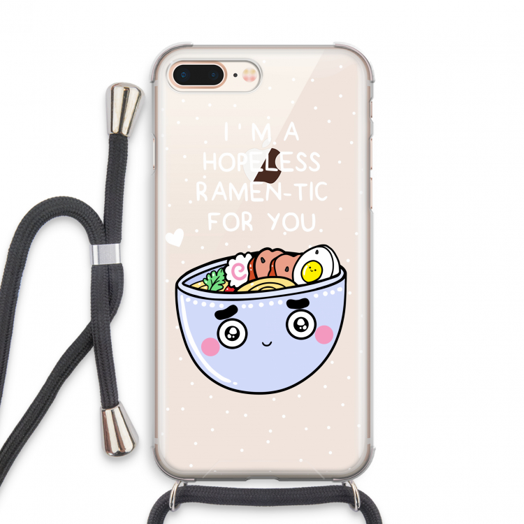 I'm A Hopeless Ramen-Tic For You: iPhone 7 PLUS Transparant Hoesje met koord