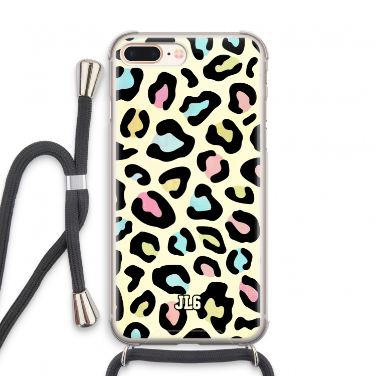 Leopard pattern: iPhone 7 PLUS Transparant Hoesje met koord