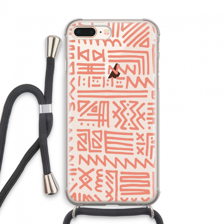 Marrakech Pink: iPhone 7 PLUS Transparant Hoesje met koord