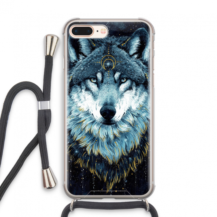 Darkness Wolf: iPhone 7 PLUS Transparant Hoesje met koord