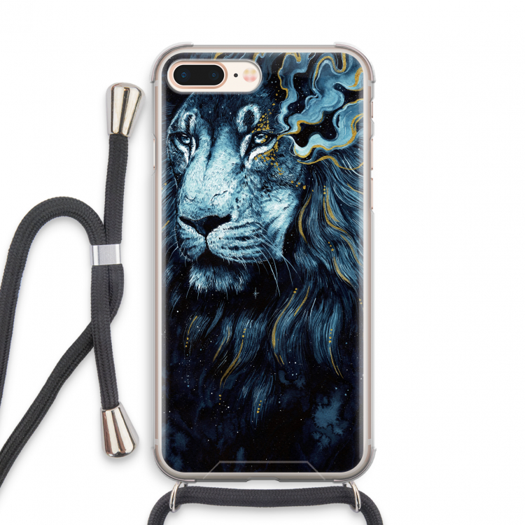 Darkness Lion: iPhone 7 PLUS Transparant Hoesje met koord