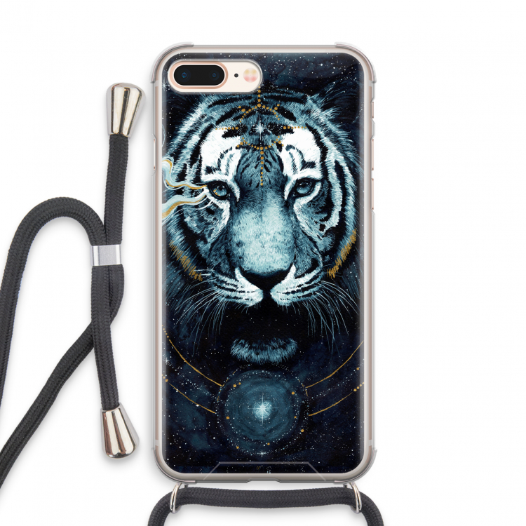 Darkness Tiger: iPhone 7 PLUS Transparant Hoesje met koord