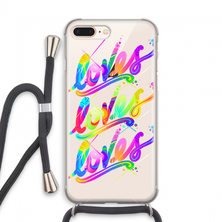 Loves: iPhone 7 PLUS Transparant Hoesje met koord