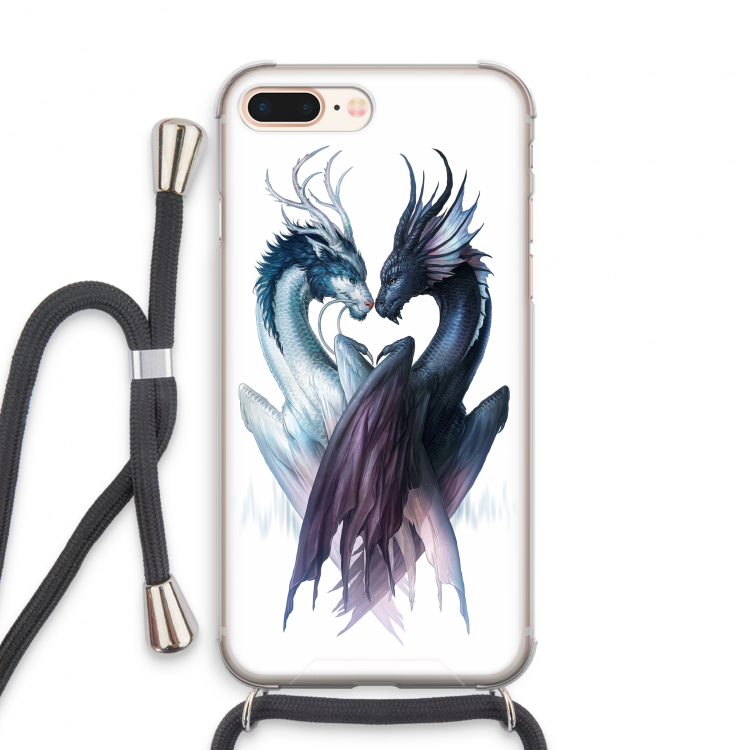 Yin Yang Dragons: iPhone 7 PLUS Transparant Hoesje met koord