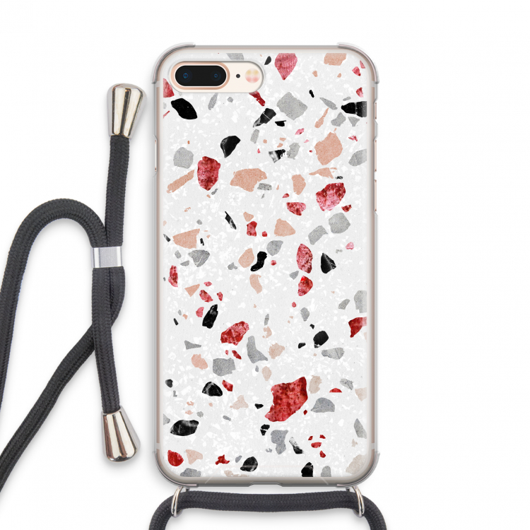 Terrazzo N°12: iPhone 7 PLUS Transparant Hoesje met koord