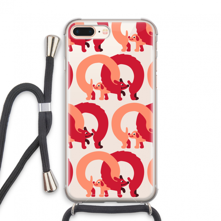 Dogs: iPhone 7 PLUS Transparant Hoesje met koord
