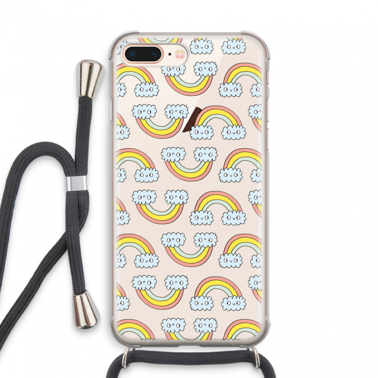 Regenboog: iPhone 7 PLUS Transparant Hoesje met koord