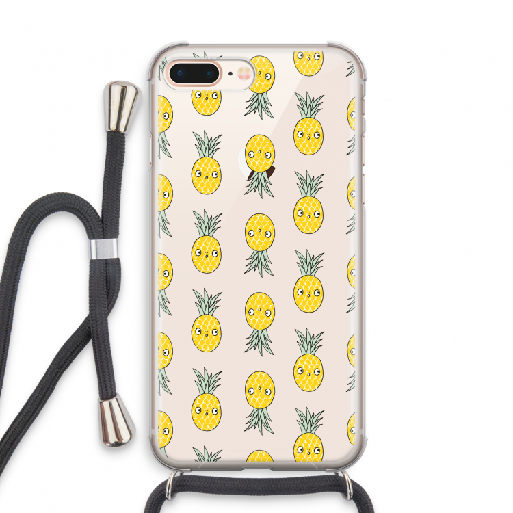 Ananas: iPhone 7 PLUS Transparant Hoesje met koord