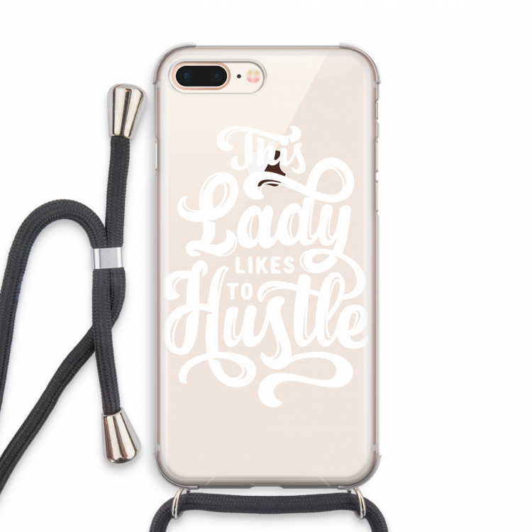 Hustle Lady: iPhone 7 PLUS Transparant Hoesje met koord
