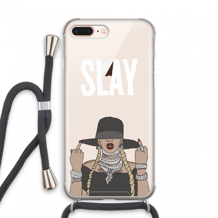 Slay All Day: iPhone 7 PLUS Transparant Hoesje met koord