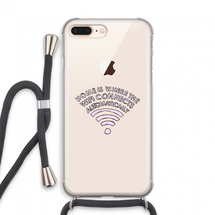Home Is Where The Wifi Is: iPhone 7 PLUS Transparant Hoesje met koord