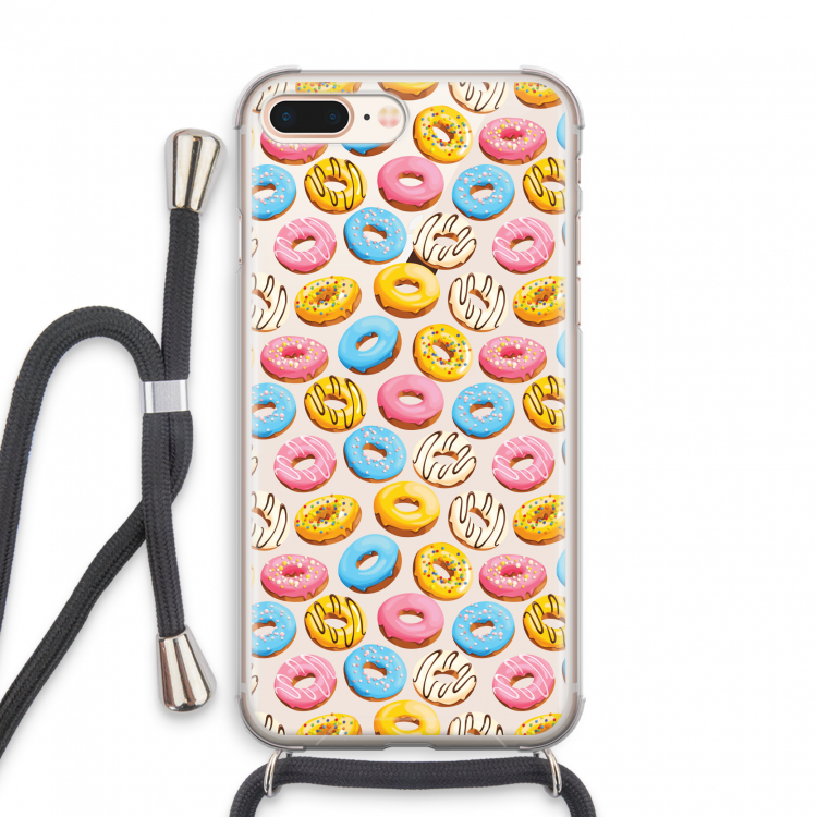 Pink donuts: iPhone 7 PLUS Transparant Hoesje met koord
