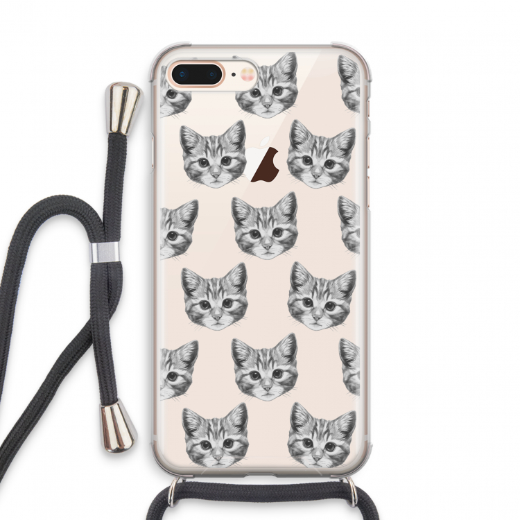 Kitten: iPhone 7 PLUS Transparant Hoesje met koord