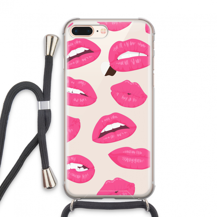 Bite my lip: iPhone 7 PLUS Transparant Hoesje met koord
