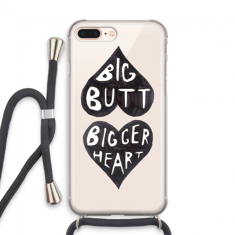 Big butt bigger heart: iPhone 7 PLUS Transparant Hoesje met koord