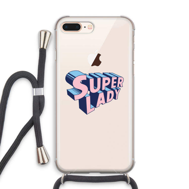 Superlady: iPhone 7 PLUS Transparant Hoesje met koord