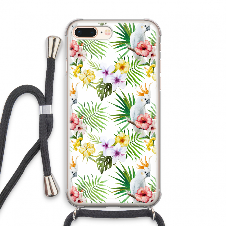 Gele kuif: iPhone 7 PLUS Transparant Hoesje met koord
