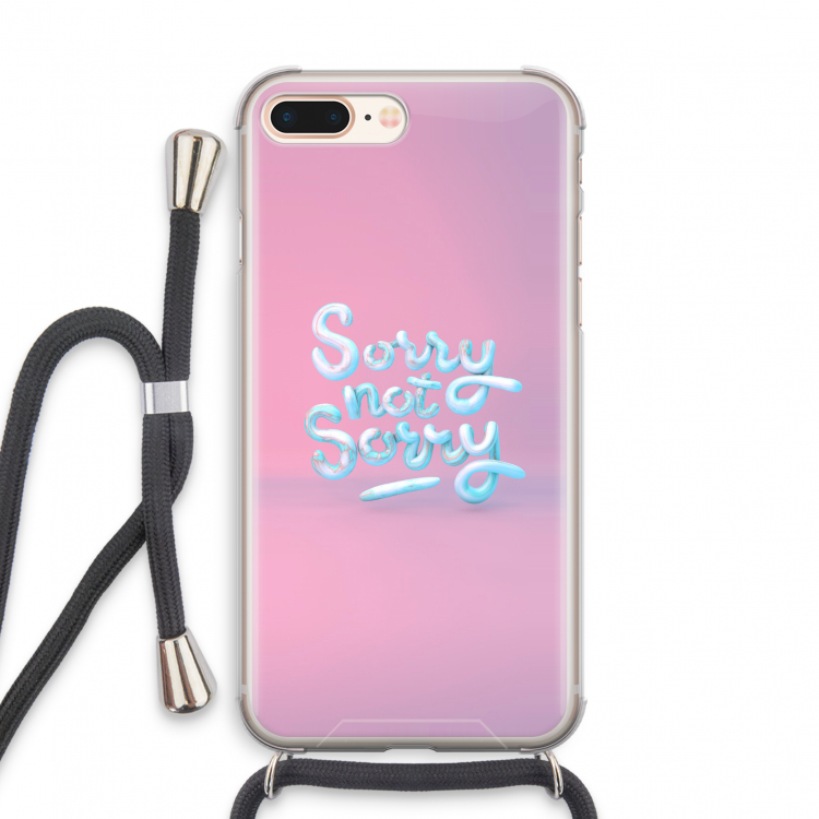 Sorry not sorry: iPhone 7 PLUS Transparant Hoesje met koord