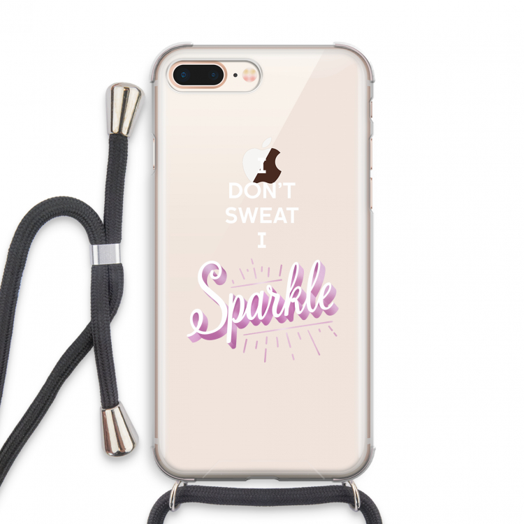 Sparkle quote: iPhone 7 PLUS Transparant Hoesje met koord