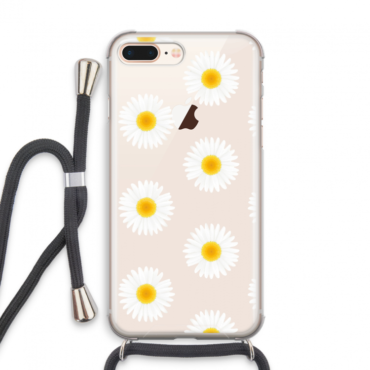 Margrietjes: iPhone 7 PLUS Transparant Hoesje met koord