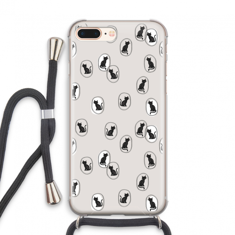 Miauw: iPhone 7 PLUS Transparant Hoesje met koord