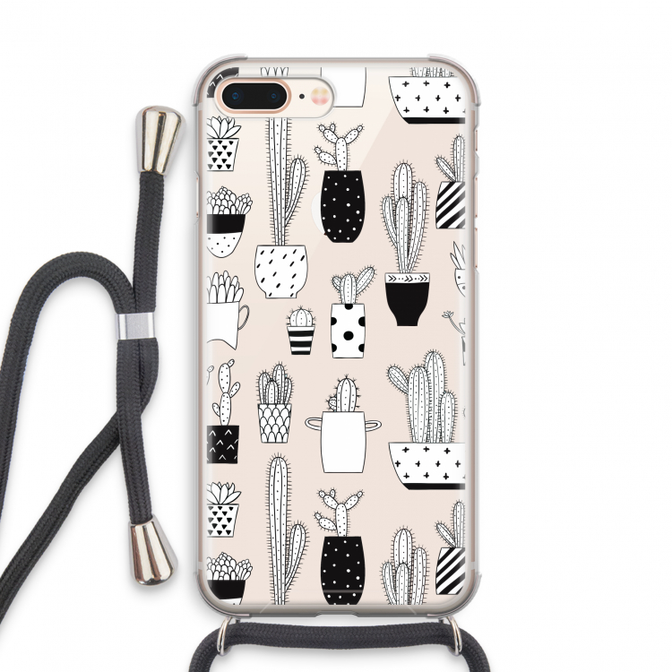 Cactusmotief: iPhone 7 PLUS Transparant Hoesje met koord