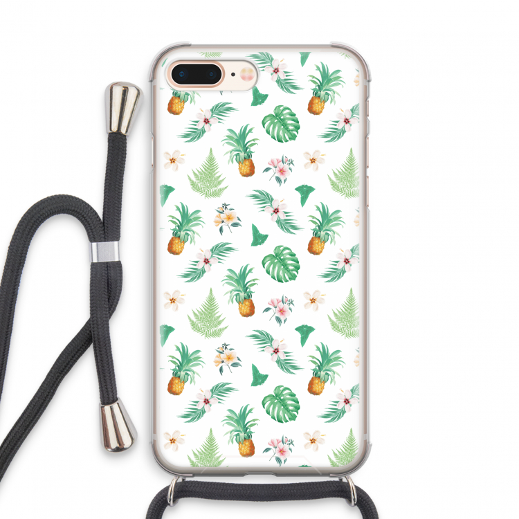 Ananas bladeren: iPhone 7 PLUS Transparant Hoesje met koord