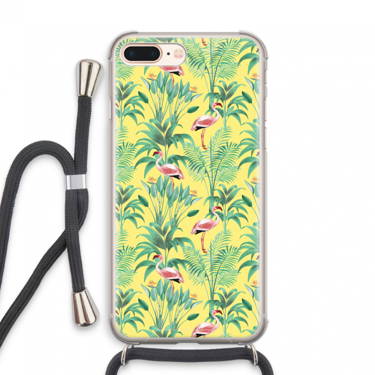Flamingo party: iPhone 7 PLUS Transparant Hoesje met koord