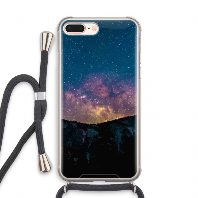 Travel to space: iPhone 7 PLUS Transparant Hoesje met koord