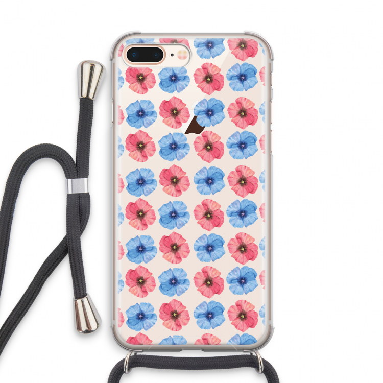 Klaproosjes: iPhone 7 PLUS Transparant Hoesje met koord