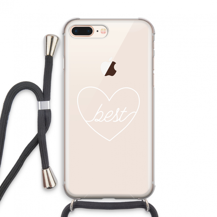 Best heart pastel: iPhone 7 PLUS Transparant Hoesje met koord