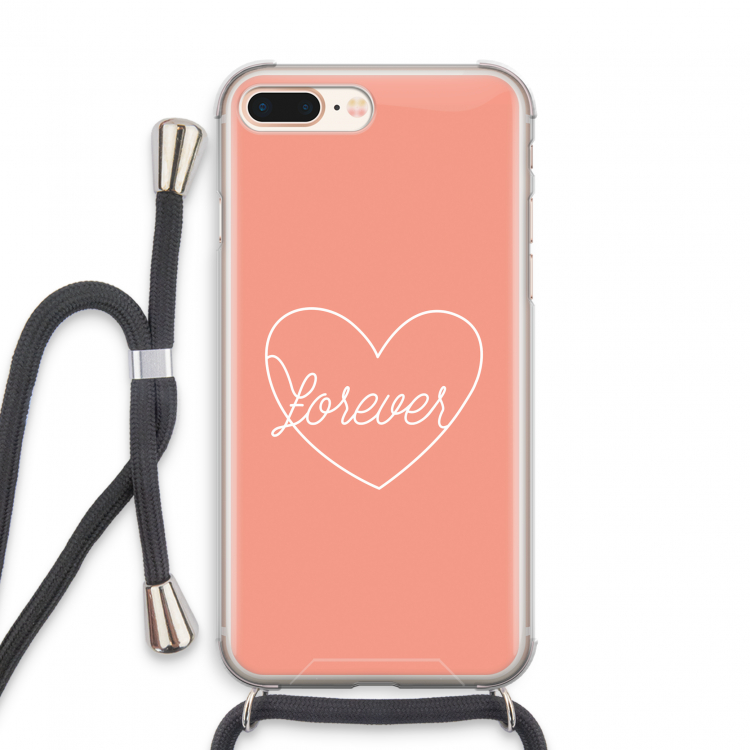 Forever heart: iPhone 7 PLUS Transparant Hoesje met koord