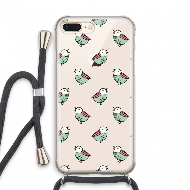 Vogeltjes: iPhone 7 PLUS Transparant Hoesje met koord