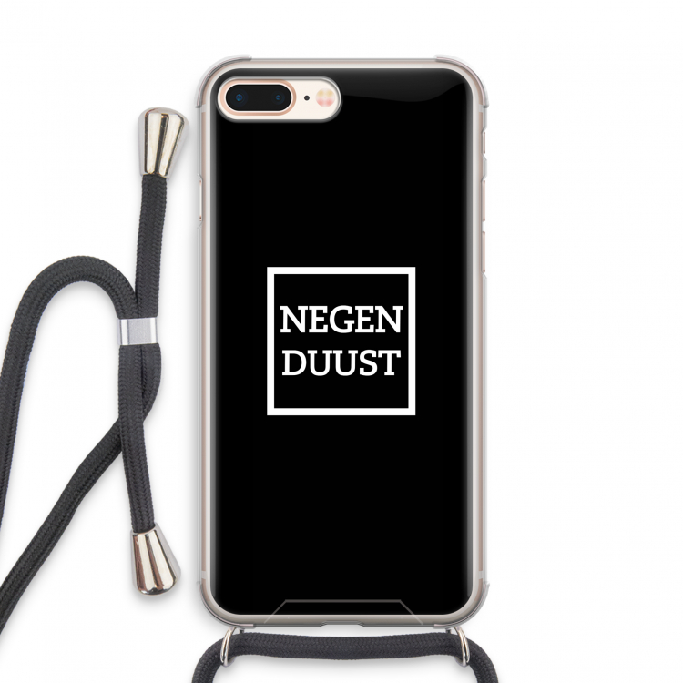 Negenduust black: iPhone 7 PLUS Transparant Hoesje met koord