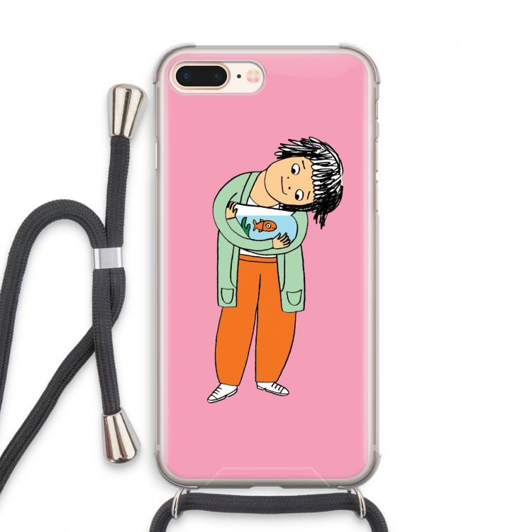 Visknuffel: iPhone 7 PLUS Transparant Hoesje met koord