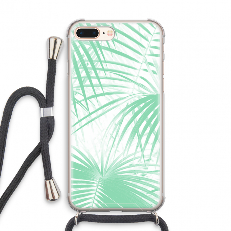 Palmbladeren: iPhone 7 PLUS Transparant Hoesje met koord